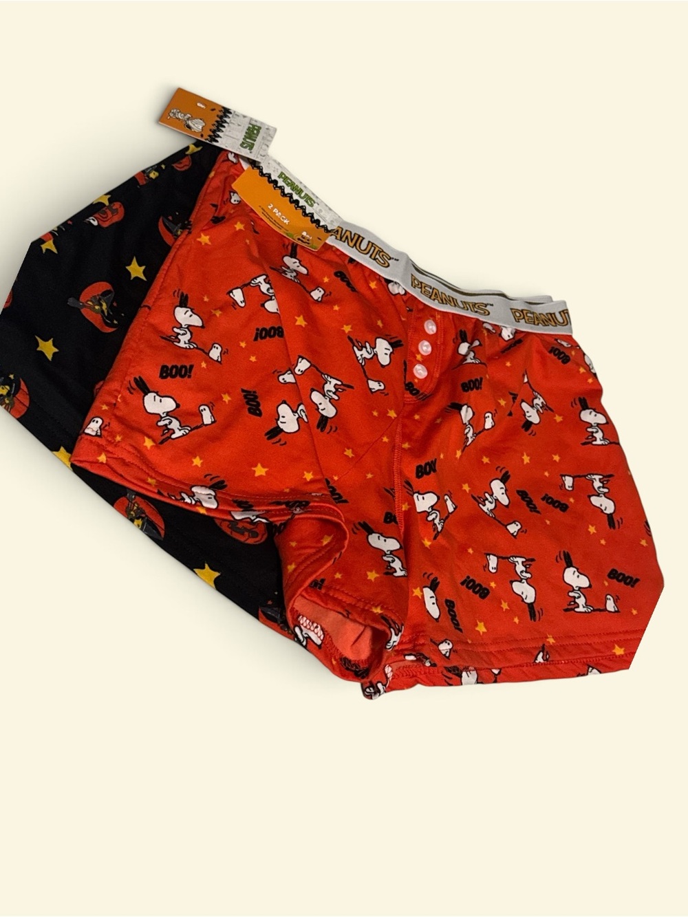 NWT Peanuts Snoopy Red Halloween Pajama Shorts - Pack of 2 waist 15”